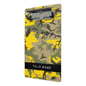 黄色と緑の迷彩自分の名前をパーソナライズ ミニクリップボード (アングル2)