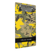 黄色と緑の迷彩自分の名前をパーソナライズ ミニクリップボード (アングル)