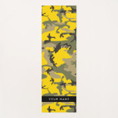 黄色と緑の迷彩自分の名前をパーソナライズ ヨガマット (正面)