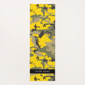 黄色と緑の迷彩自分の名前をパーソナライズ ヨガマット (裏面)