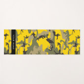 黄色と緑の迷彩自分の名前をパーソナライズ ヨガマット (正面(横))