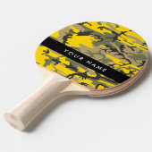 黄色と緑の迷彩自分の名前をパーソナライズ 卓球ラケット (正面アングル)