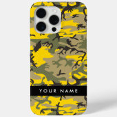 黄色と緑の迷彩自分の名前をパーソナライズ Case-Mate iPhoneケース (裏面)