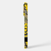 黄色と緑の迷彩自分の名前をパーソナライズ iPhoneケース (左側面)