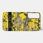 黄色と緑の迷彩自分の名前をパーソナライズ SAMSUNG GALAXYケース (裏面横)