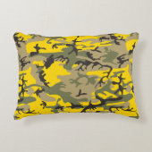 黄色と緑の迷彩、軍隊、陸軍 アクセントクッション (正面)