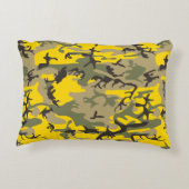 黄色と緑の迷彩、軍隊、陸軍 アクセントクッション (裏面)