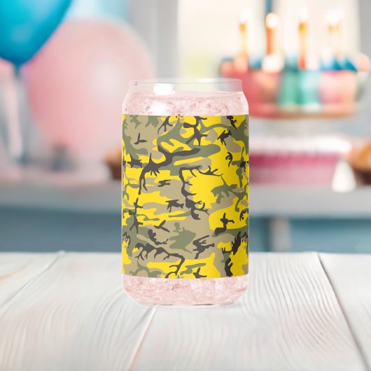 黄色と緑の迷彩、軍隊、陸軍 ガラス缶 (インサイチュ (ベビーシャワー))