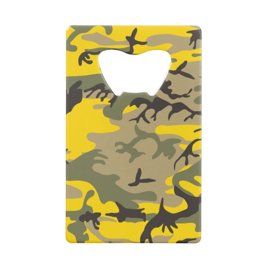 黄色と緑の迷彩、軍隊、陸軍 クレジットカード栓抜き (裏面)