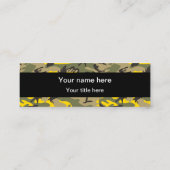 黄色と緑の迷彩、軍隊、陸軍 スキニー名刺 (裏面)