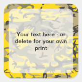 黄色と緑の迷彩、軍隊、陸軍 スクエアシール (正面)