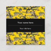 黄色と緑の迷彩、軍隊、陸軍 スクエア名刺 (裏面)