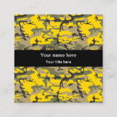 黄色と緑の迷彩、軍隊、陸軍 スクエア名刺 (裏面)