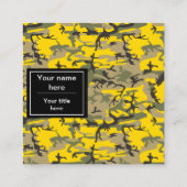 黄色と緑の迷彩、軍隊、陸軍 スクエア名刺 (裏面)