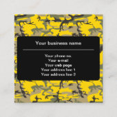 黄色と緑の迷彩、軍隊、陸軍 スクエア名刺 (正面)