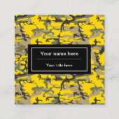 黄色と緑の迷彩、軍隊、陸軍 スクエア名刺 (裏面)