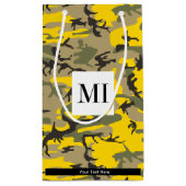 黄色と緑の迷彩、軍隊、陸軍 スモールペーパーバッグ (裏面)