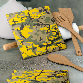 黄色と緑の迷彩、軍隊、陸軍 タイル