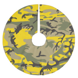 黄色と緑の迷彩、軍隊、陸軍 ブラッシュドポリエステルツリースカート