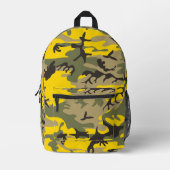 黄色と緑の迷彩、軍隊、陸軍 プリントバックパック (正面)