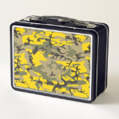 黄色と緑の迷彩、軍隊、陸軍 メタルランチボックス (裏面)