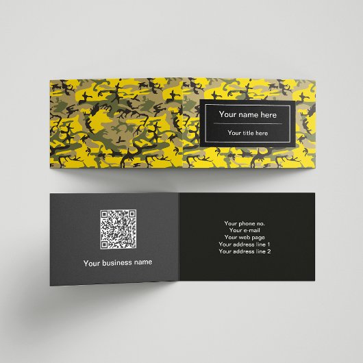 黄色と緑の迷彩、軍隊、陸軍 名刺
