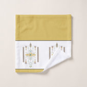 黄色と緑の部族デザインバスタオルセット バスタオルセット (ウォッシュタオル)