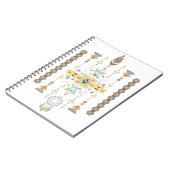 黄色と緑の部族デザイン ノートブック (左側)