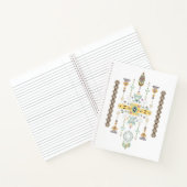 黄色と緑の部族デザイン ノートブック (内部)