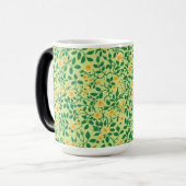 黄色と緑の野生バラ モーフィングマグカップ (正面左)