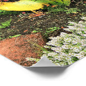 黄色と緑の雄鶏 ポスター (角)