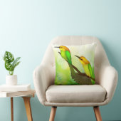 黄色と緑の鳥のクッション クッション (椅子)