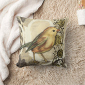 黄色と緑の鳥のヴィンテージ背景 クッション (ブランケット)