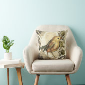 黄色と緑の鳥のヴィンテージ背景 クッション (椅子)