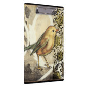 黄色と緑の鳥のヴィンテージ背景 クリップボード (右)