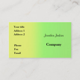 黄色と緑 名刺