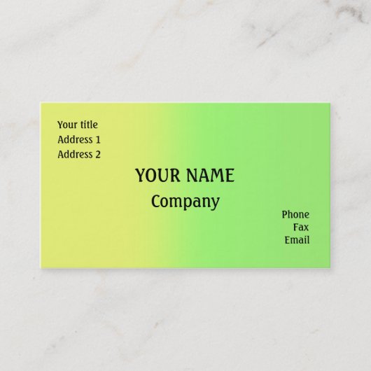 黄色と緑 名刺 (正面)