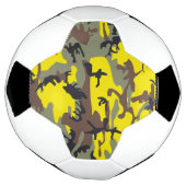 黄色と茶色のカモフラージュ ミリタリー 軍 サッカーボール (回転)
