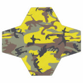 黄色と茶色のカモフラージュ ミリタリー 軍 サッカーボール (フラット)