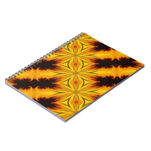 黄色と茶色のシェイプ抽象芸術アートノートブック ノートブック (左側)