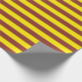 黄色と茶色のストライプデザイン ラッピングペーパー (角)