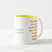 黄色と茶色のタイガーリリーとことわざMug ツートーンマグカップ (正面右)