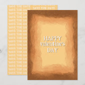 黄色と茶色のバレンタインデー シーズンカード (正面/裏面)