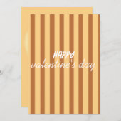 黄色と茶色のバレンタインデー シーズンカード (正面/裏面)