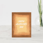 黄色と茶色のバレンタインデー シーズンカード (正面)