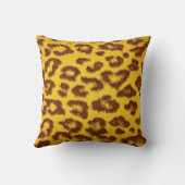 黄色と茶色のヒョウ印刷 クッション (裏面)