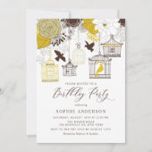 黄色と茶色のヴィンテージの誕生日パーティー 招待状 (正面)