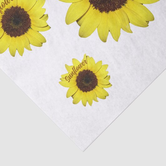黄色と茶色の大きなヒマワリ写真 薄葉紙 (詳細)