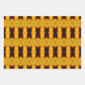 黄色と茶色の抽象芸術シェイプデザイン ラッピングペーパーシート (正面2)