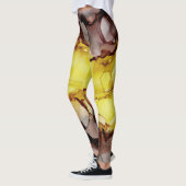 黄色と茶色の抽象芸術レギンス レギンス (左)